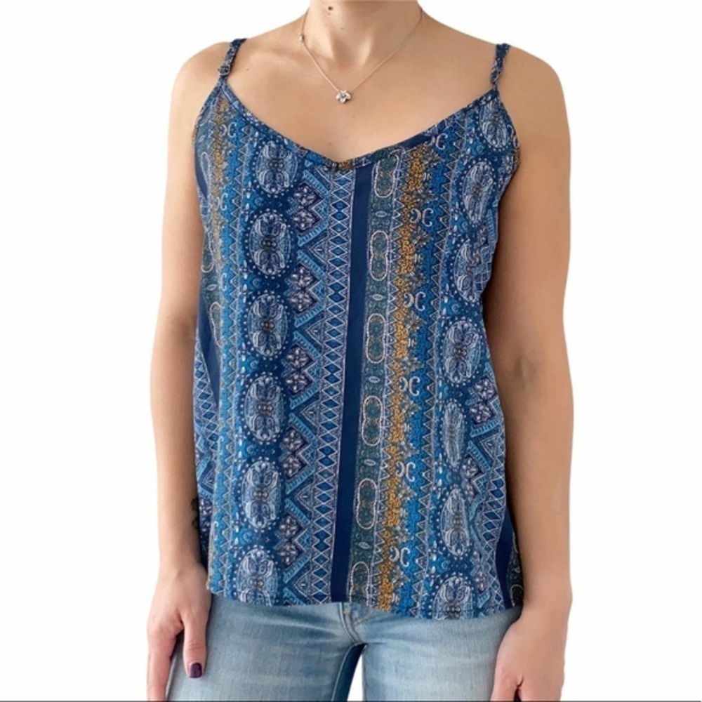 Hollister Blue Aztec Printed Tank Top